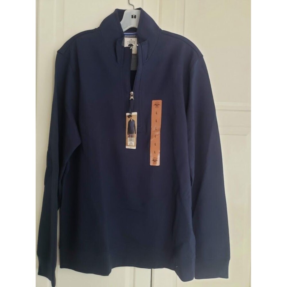Copper Oak Supply Mens 1/4 Zip Pullover Sweatshirt - Navy Blue MENS LARGE - New